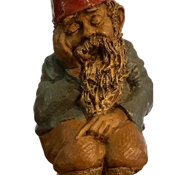 Vintage Tom Clark Bailey Gnome Shelf Sitter Wood Stump Hook Loop 1986 Estate 4" - Picture 2 of 6